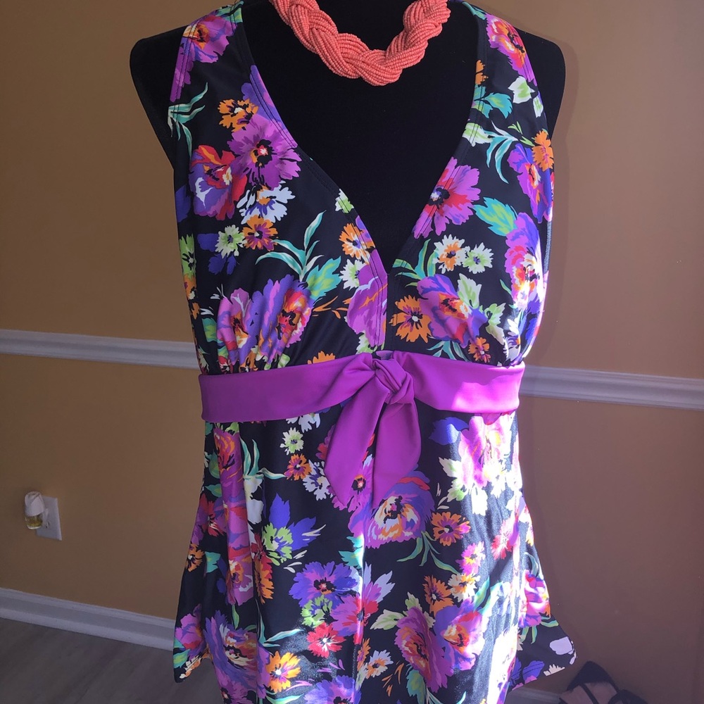 Floral Halter Swim Top